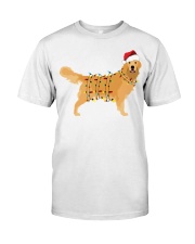 Golden Retriever Dog Christmas Lights Classic T-Shirt tile