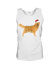 Golden Retriever Dog Christmas Lights Unisex Tank tile
