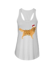 Golden Retriever Dog Christmas Lights Ladies Flowy Tank tile