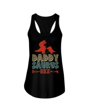 Father Daddysaurus T-Rex Ladies Flowy Tank tile
