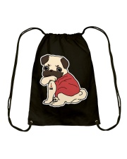 Pug Dog Tattoo I Love Dad Drawstring Bag tile