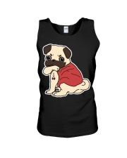 Pug Dog Tattoo I Love Dad Unisex Tank tile