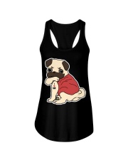 Pug Dog Tattoo I Love Dad Ladies Flowy Tank tile