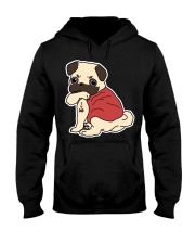 Pug Dog Tattoo I Love Dad Hooded Sweatshirt front