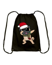 Pug Dog Dabbing Christmas Drawstring Bag tile
