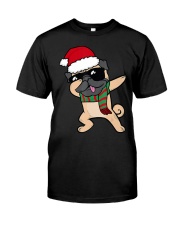 Pug Dog Dabbing Christmas Classic T-Shirt tile
