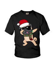 Pug Dog Dabbing Christmas Youth T-Shirt tile