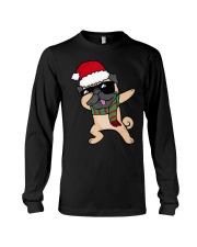 Pug Dog Dabbing Christmas Long Sleeve Tee tile