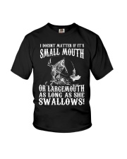 Fish I Does Not Matter If It's Small Mouth Youth T-Shirt tile