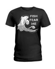 Fish Fear Me Fishing Ladies T-Shirt tile