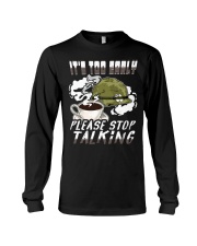 Veteran It's Too Early Please Stop Talking Long Sleeve Tee tile