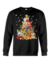 Bulldog Dog Frenchie Christmas Tree Crewneck Sweatshirt tile