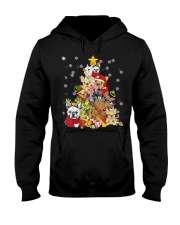 Bulldog Dog Frenchie Christmas Tree Hooded Sweatshirt front