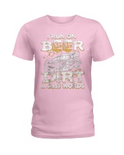 Beer I Run On Beer Dirt Track Racing Ladies T-Shirt tile