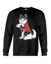 Husky Dog Tattoo I Love Mom Crewneck Sweatshirt tile