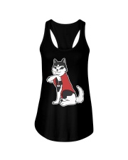 Husky Dog Tattoo I Love Mom Ladies Flowy Tank tile