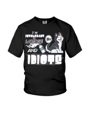 Husky Dog I'm Intolerant To Lactose And Idiots Youth T-Shirt tile