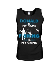 Fish Donald Is My Name Fishing Is My Game Unisex Tank tile