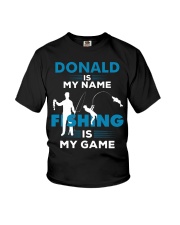 Fish Donald Is My Name Fishing Is My Game Youth T-Shirt tile