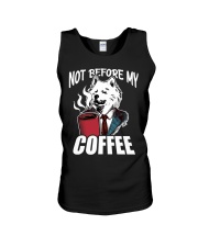 Samoyed Dog Not Before My Coffee Unisex Tank tile