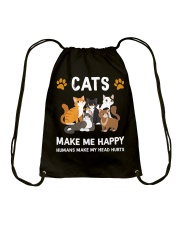 Cat Cats Make Me Happy 2 Drawstring Bag tile