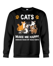 Cat Cats Make Me Happy 2 Crewneck Sweatshirt tile