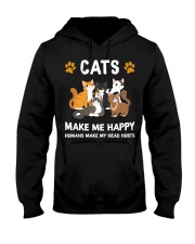 Cat Cats Make Me Happy 2 Hooded Sweatshirt front