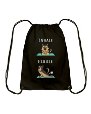 German Shepherd Dog Yoga Inhale Exhale Drawstring Bag tile