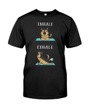 German Shepherd Dog Yoga Inhale Exhale Classic T-Shirt tile