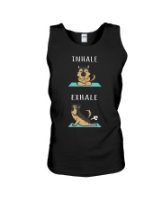 German Shepherd Dog Yoga Inhale Exhale Unisex Tank tile