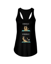 German Shepherd Dog Yoga Inhale Exhale Ladies Flowy Tank tile