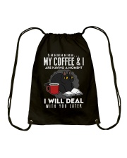 Book My Coffee And I Are Having A Moment Drawstring Bag tile