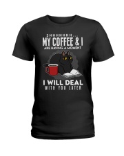 Book My Coffee And I Are Having A Moment Ladies T-Shirt tile