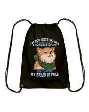 Shiba Inu Dog My Brain Is Full Drawstring Bag tile