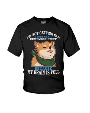Shiba Inu Dog My Brain Is Full Youth T-Shirt tile