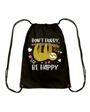 Sloth Don't Hurry Be Happy Funny Lazy Sloth Drawstring Bag tile