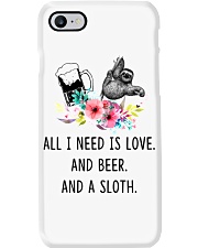 Sloth I Need Is Love And Beer And A Sloth Phone Case tile