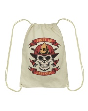 Firefighter First In Last Out Drawstring Bag tile