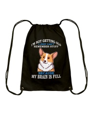 Corgi Dog My Brain Is Full Drawstring Bag tile