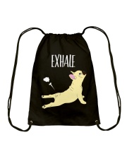 Bulldog Dog French Bulldog Yoga Exhale Drawstring Bag tile