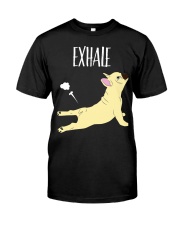 Bulldog Dog French Bulldog Yoga Exhale Classic T-Shirt tile