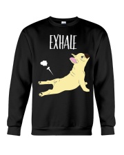Bulldog Dog French Bulldog Yoga Exhale Crewneck Sweatshirt tile