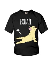 Bulldog Dog French Bulldog Yoga Exhale Youth T-Shirt tile