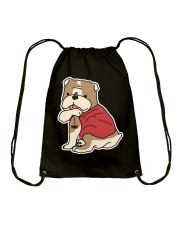 Bulldog Dog Tattoo I Love Mom Drawstring Bag tile