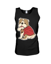 Bulldog Dog Tattoo I Love Mom Unisex Tank tile