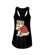 Bulldog Dog Tattoo I Love Mom Ladies Flowy Tank tile
