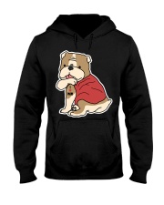 Bulldog Dog Tattoo I Love Mom Hooded Sweatshirt front