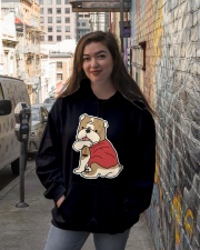 Bulldog Dog Tattoo I Love Mom Hooded Sweatshirt lifestyle-unisex-hoodie-front-1