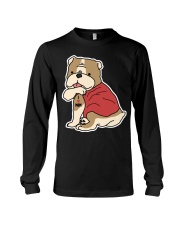 Bulldog Dog Tattoo I Love Mom Long Sleeve Tee tile