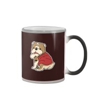 Bulldog Dog Tattoo I Love Mom Color Changing Mug tile